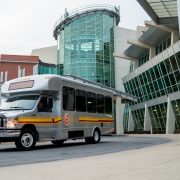 brite bus outside of hospital