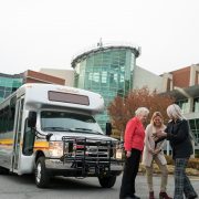 brite bus outside of hospital