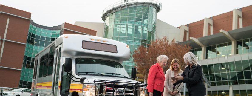 brite bus outside of hospital