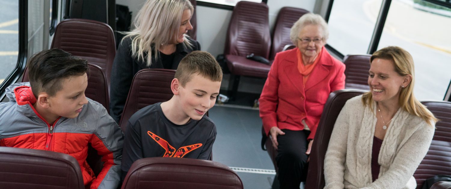 brite bus passengers conversing