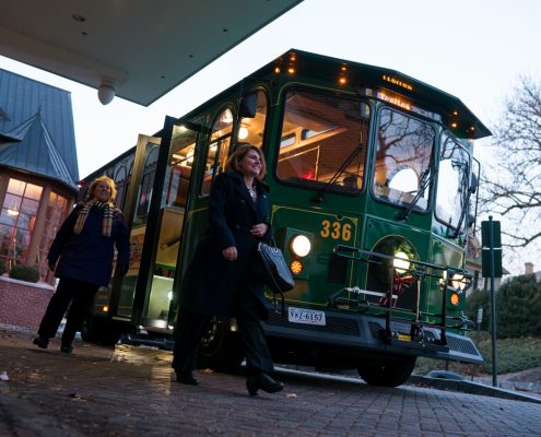 brite bus stop in downtown staunton