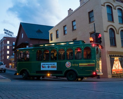 brite bus in downtown staunton