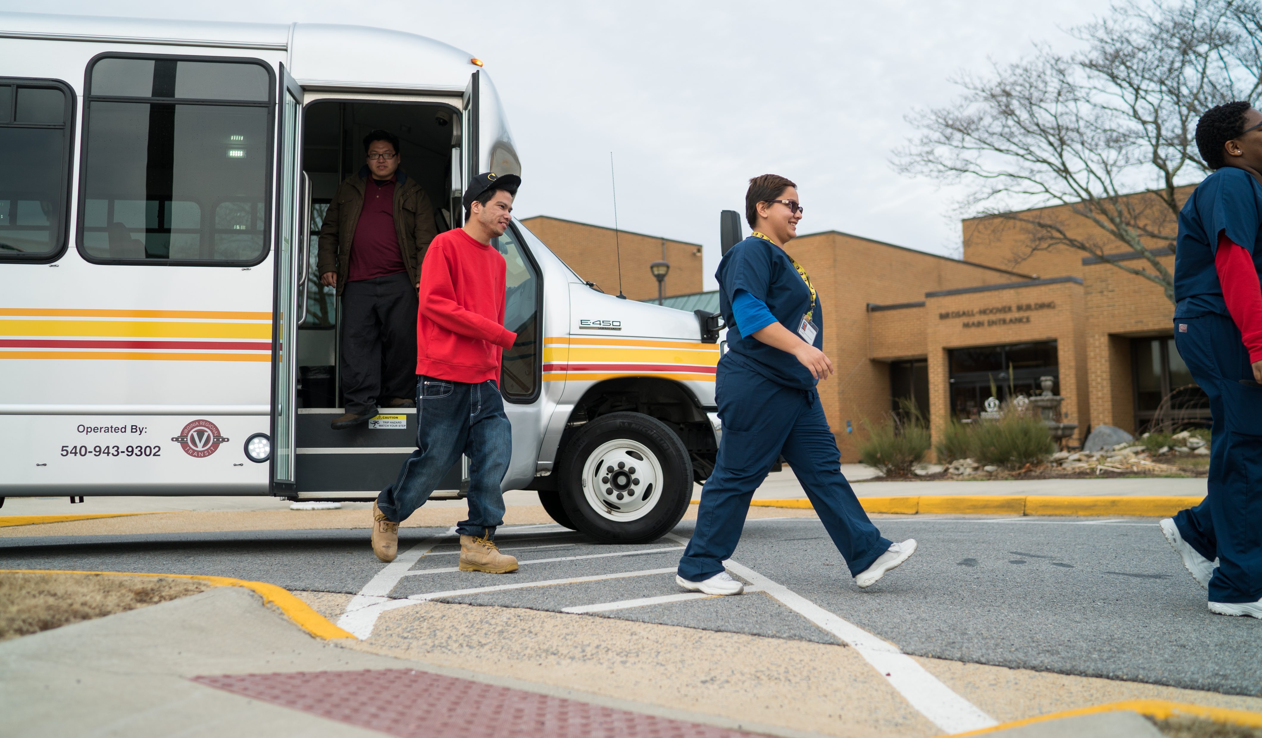 brite passengers getting off the bus