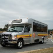 brite bus leaving a stop