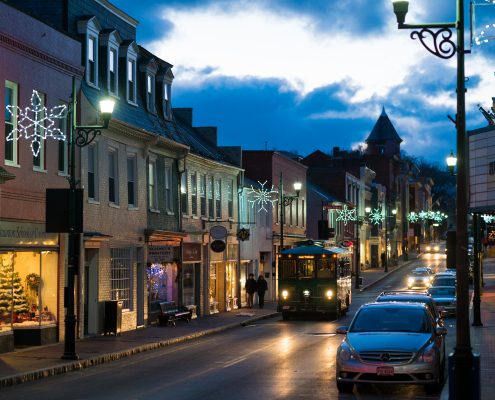 brite bus in downtown staunton
