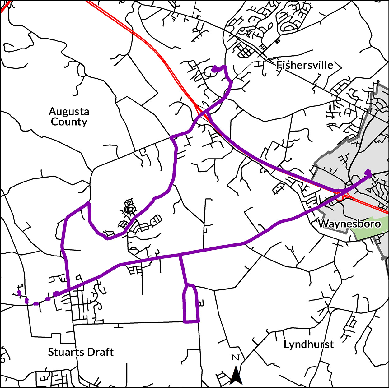 stuarts draft bus route map